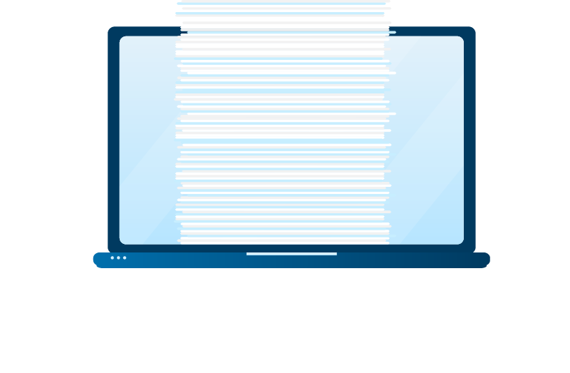 A stack of sheets can be seen on a laptop.