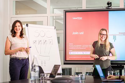 Employees presenting