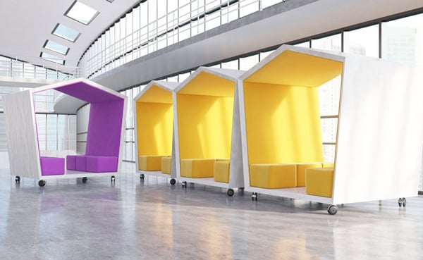 Huddle spaces in a modern office environment