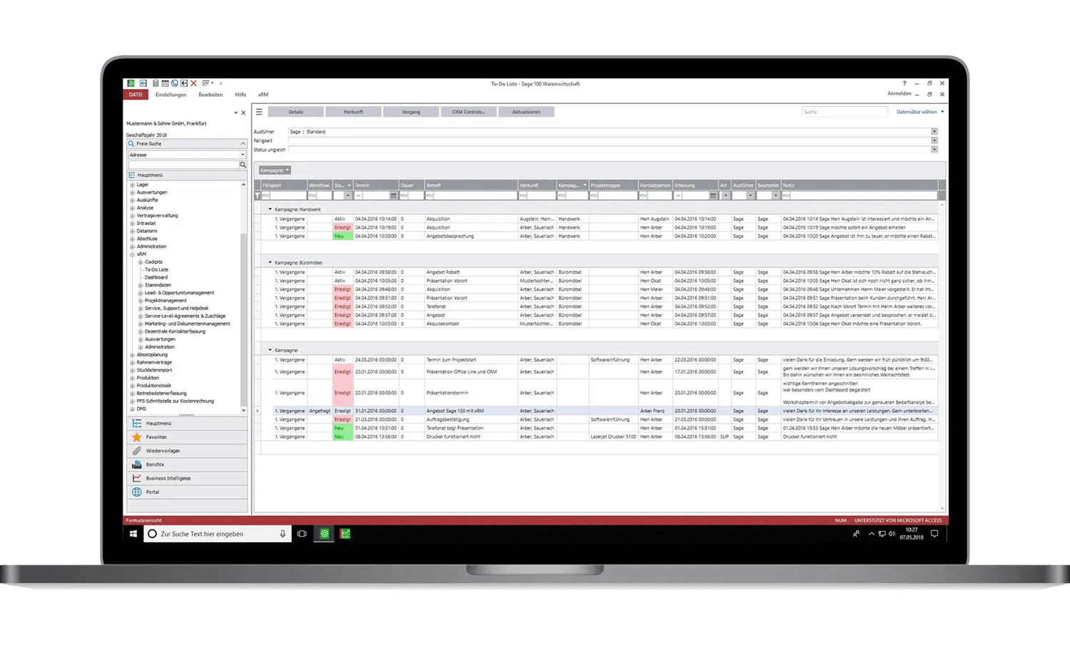 Laptop opened with the Sage.
